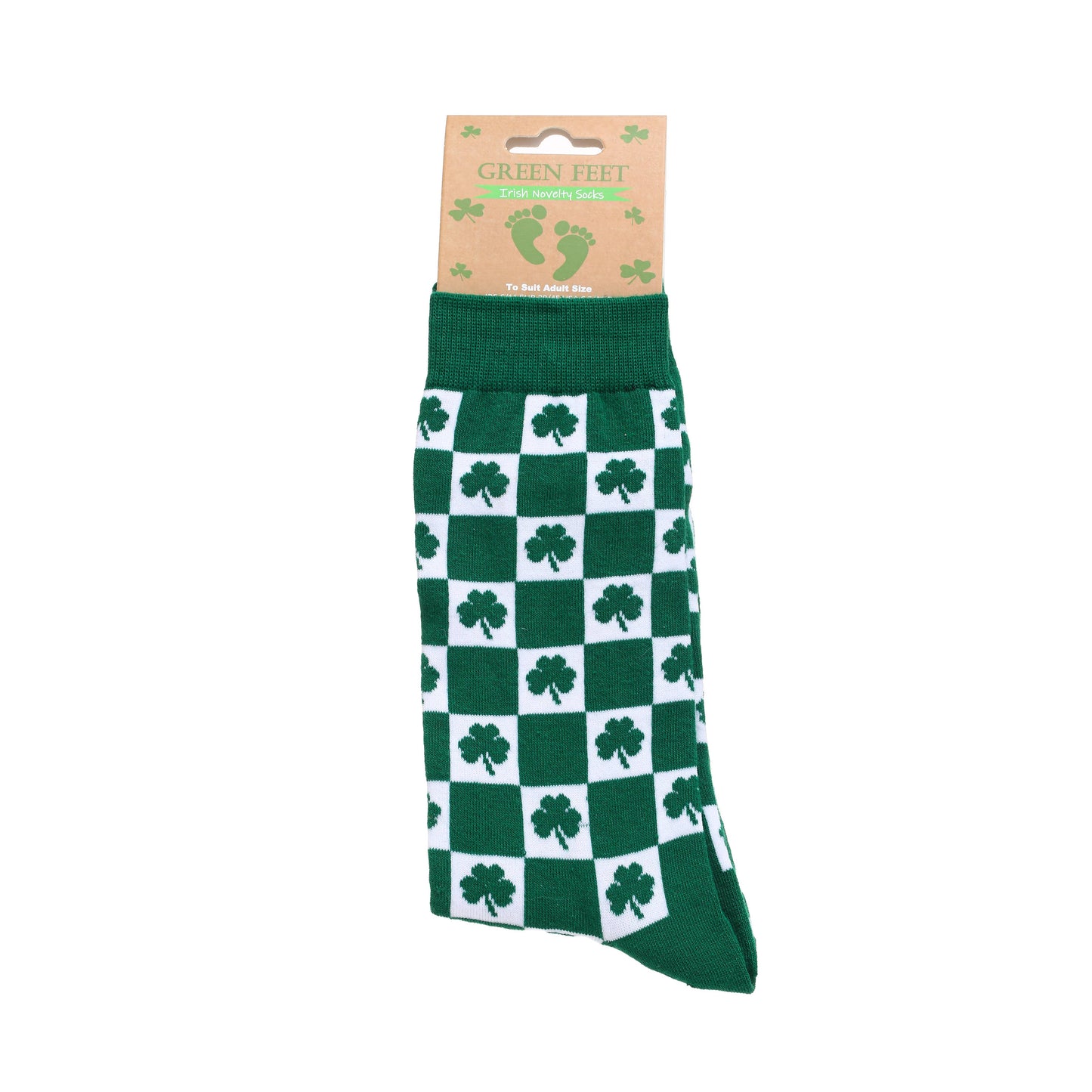 Chequered Shamrock Socks Green