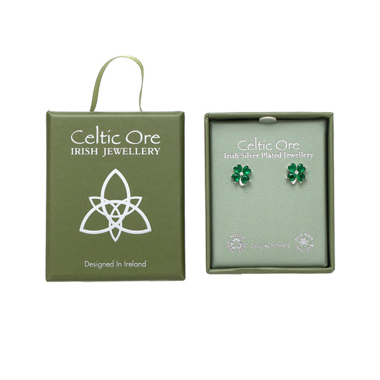 4 Stone Emerald Clover Earring