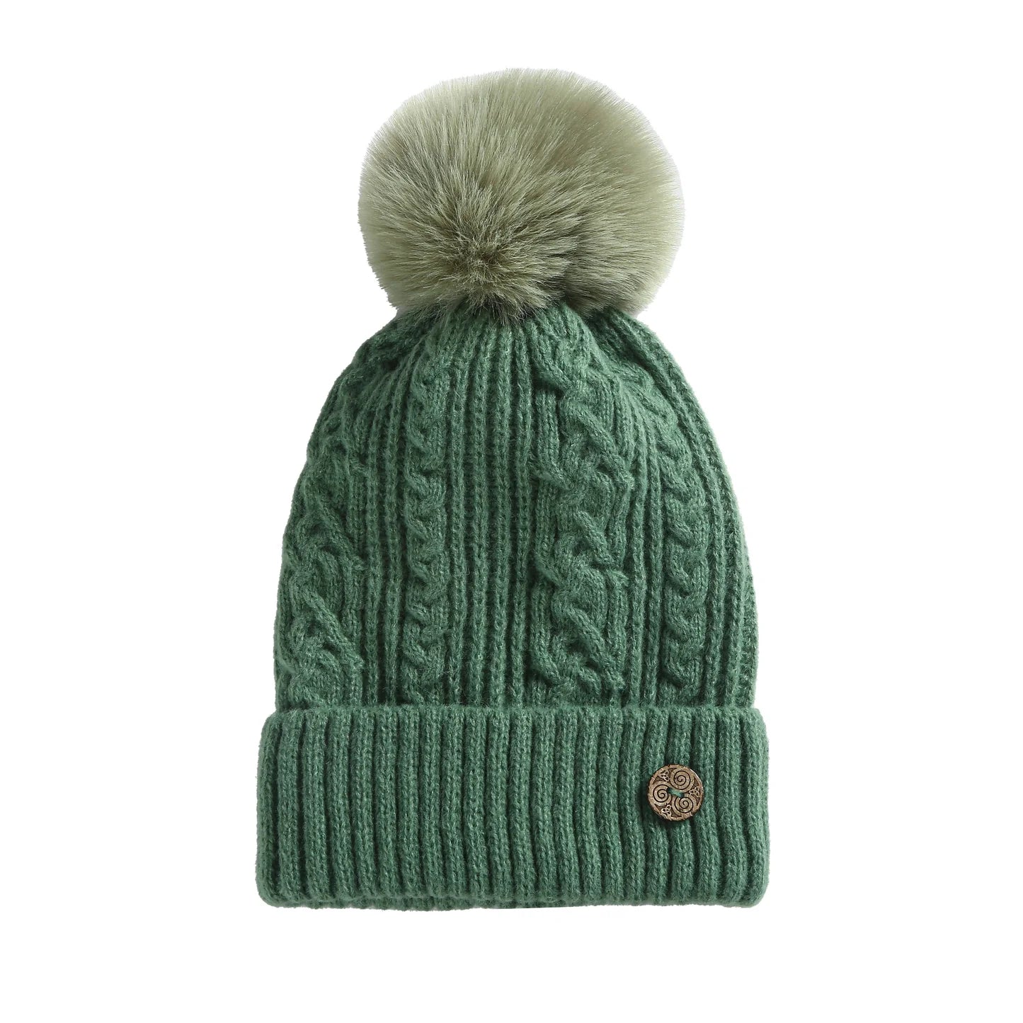 Celtic Weave Lined Bobble Hat