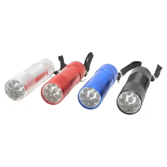 Metal 9 led mini torch