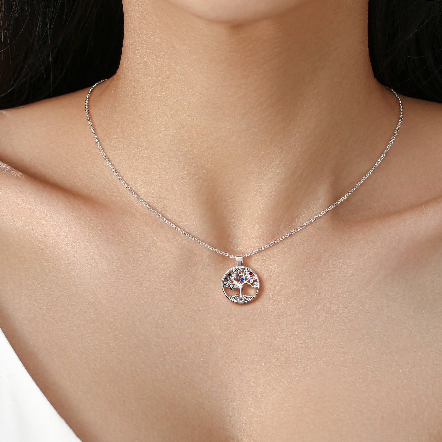 Tree of Life Multi Stone Pendant