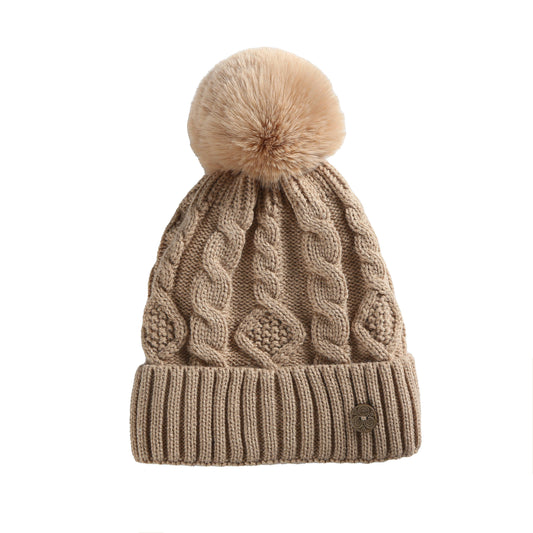 Celtic Weave Lined Bobble Hat